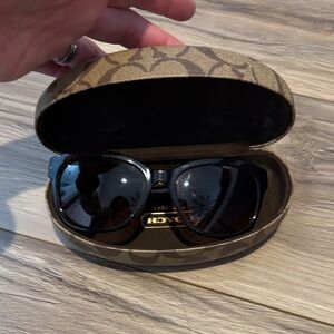 Coach Black Sunglasses with Brown Case